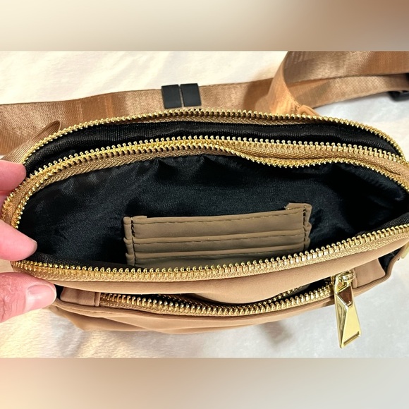 Zorfin Tan Brown Belt Bag Fanny Pack Pockets Adjustable Strap Water Resistant - Picture 6 of 16